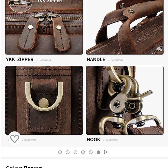 Augus Leather Briefcase - Picture 3 of 4